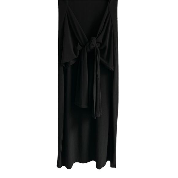 Norma Kamali Women’s‎ Size Medium Black Knee Length Stretchy Front Tie Dress - Picture 4 of 8